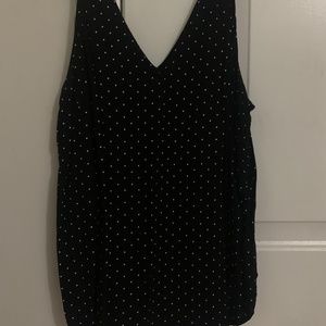 Black with White Polkadot  Tank top